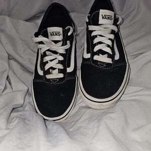 Vans Black and White Old Skool Low-Top Sneakers